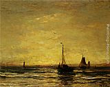 Hendrik Willem Mesdag Famous Paintings - The Return of the Fleet at Sunset